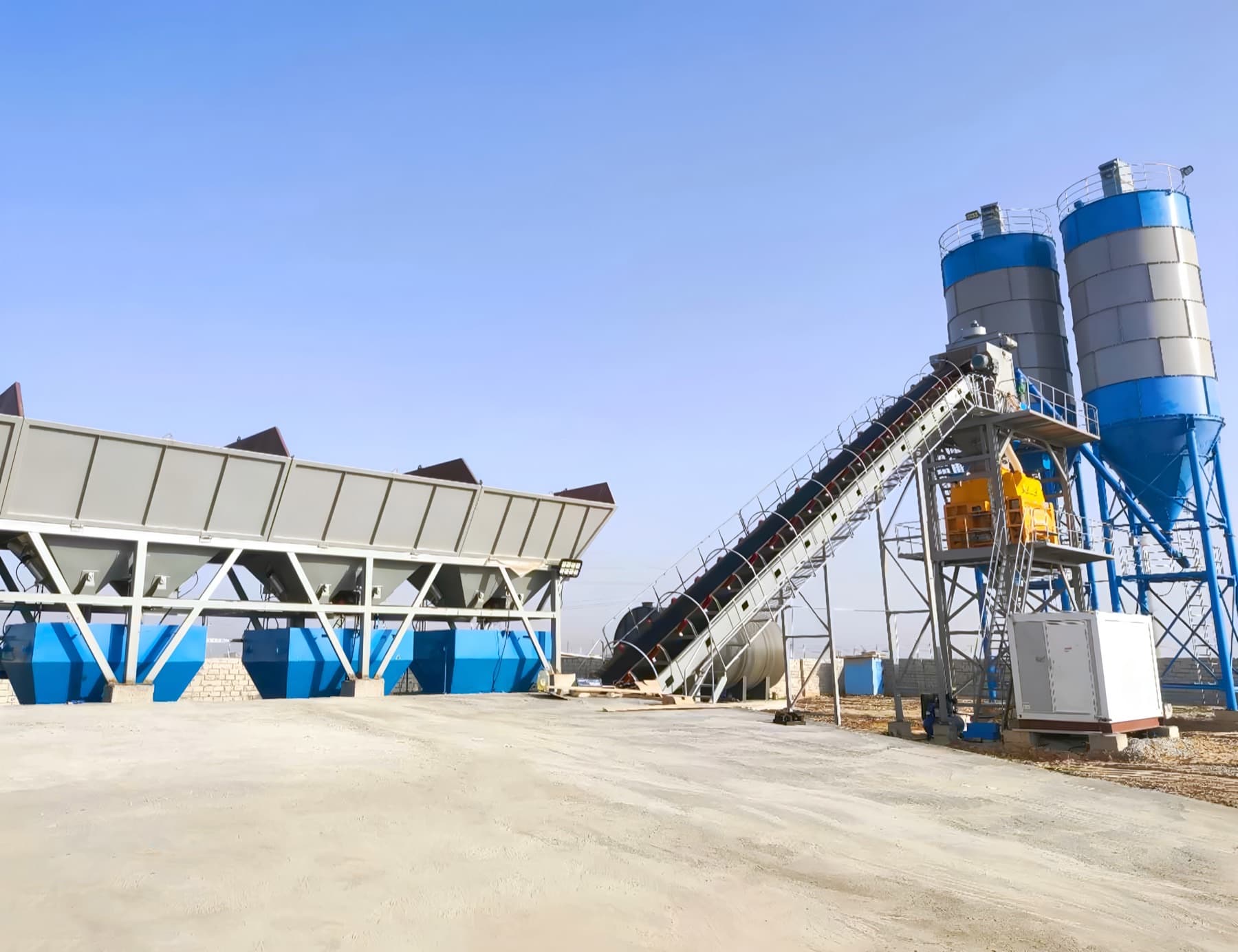 Wide view of the TIANYU HZS180 plant across the Uzbekistan site