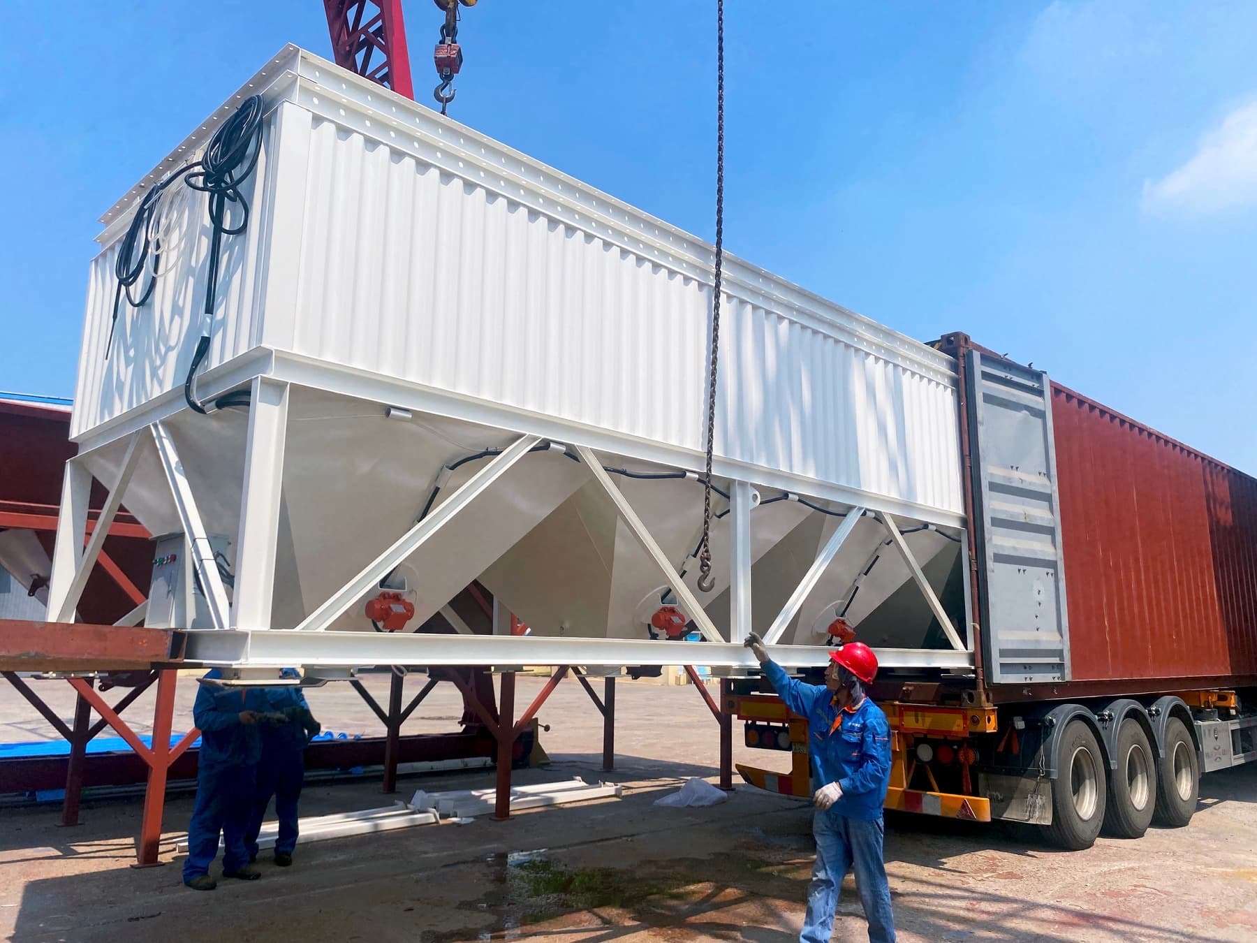 TIANYU horizontal cement silo prepared for container shipping